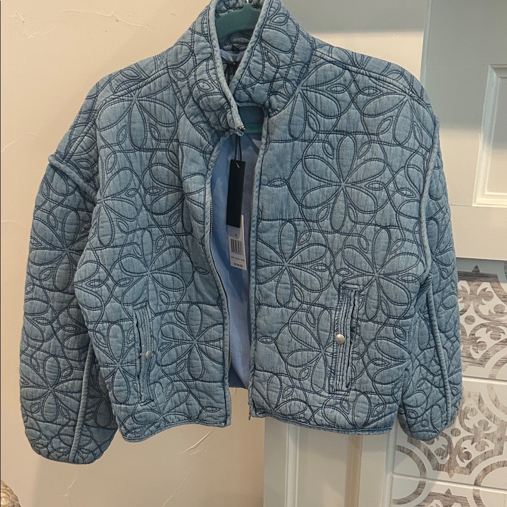 Blank NYC Blue Quilted Denim Jacket